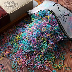 1000pcs Candy Skin Bands Women Colorful Hair Rings Hair Accessories