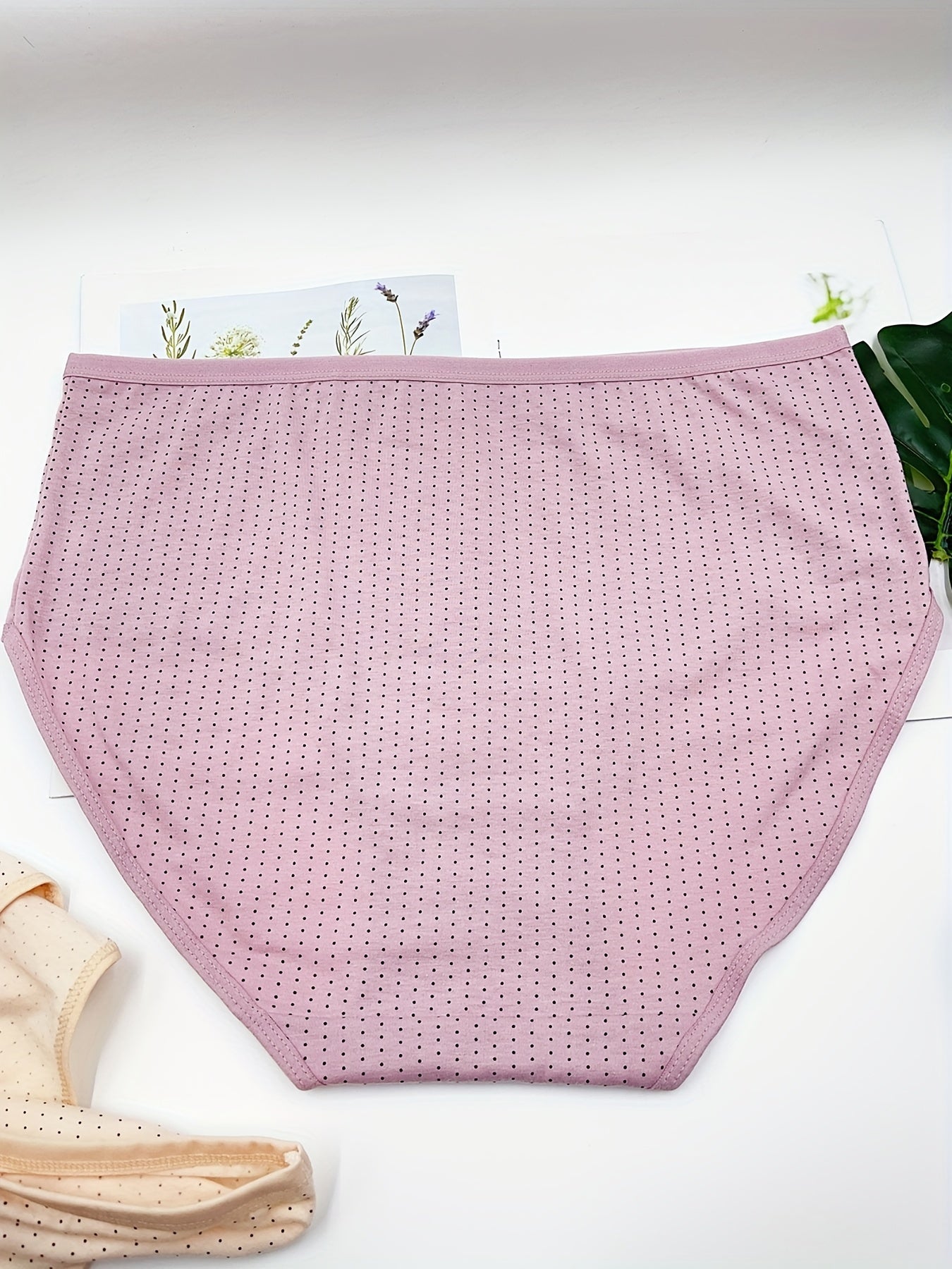Panties Set Women's Pin Dot Print Underwear 3pcs