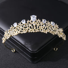 Golden Crystal Wedding Tiara Vintage Bridal Crown