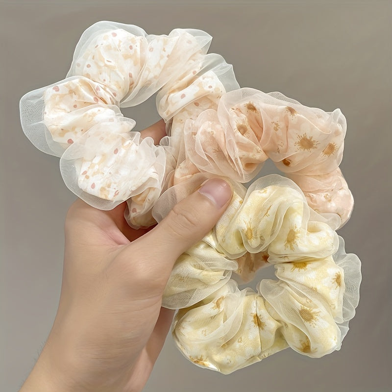 Baby Girls Mesh Floral Hair Tie Ponytail Holders Hair Accessories