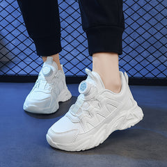 Girls' Chunky Shoes with Rotating Buckle Non Slip Soft Sole Sneakers