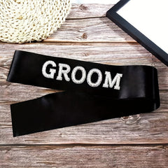 Groom Letter Garter Bachelor Party Belt Wedding Decoration Sparkling Satin Sash