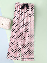 Polka Dot Print Pajamas Pants Elastic Waistband Women's Sleepwear