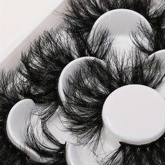 5 Pairs 25mm Dramatic Wispy Faux Mink Lashes