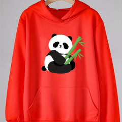 Panda Print Hoodie Girls Comfy Hooded Pullover Spring Fall Gift