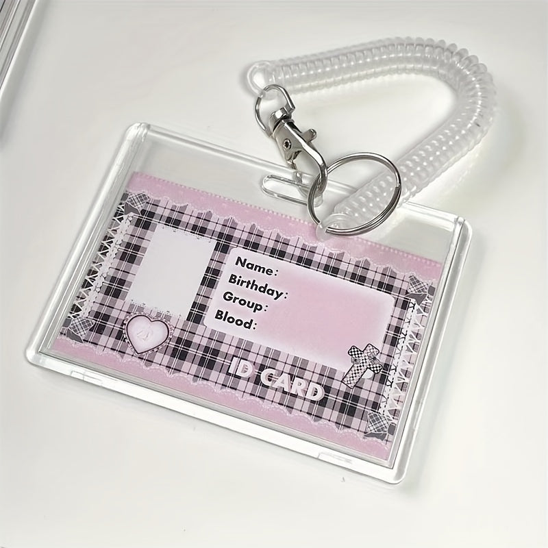 Transparent Acrylic Kpop Photocard Access Card Holder with Keychain