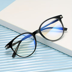 Retro Jelly Round Frame Clear Lens Computer Glasses
