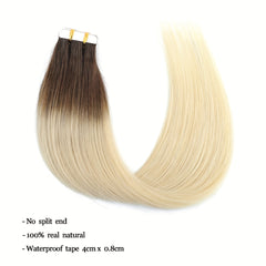 20pcs Ombre Tape In Human Hair Extensions Seamless Straight