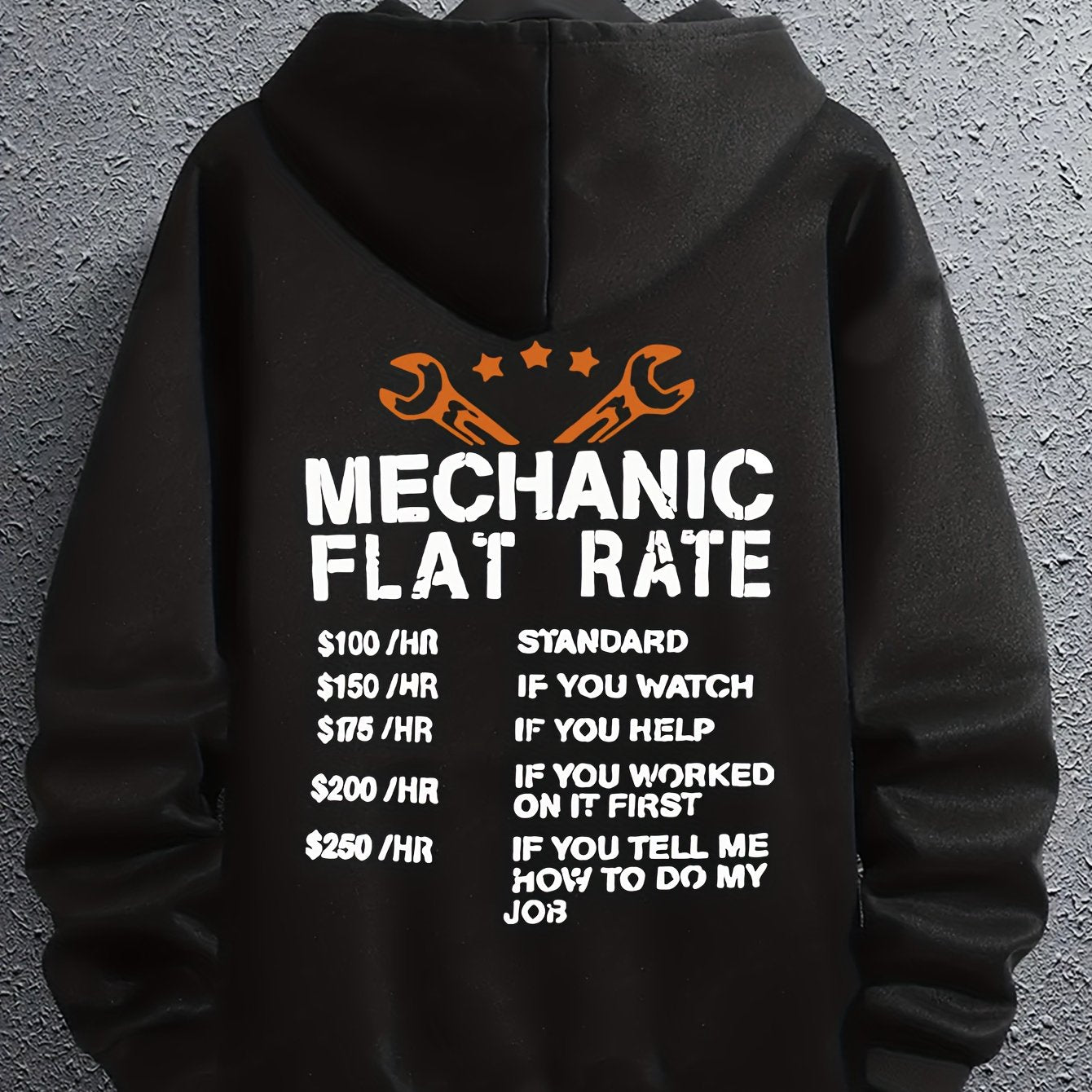 Mechanic Flat Rate Men's Graphic Hoodie Autumn Winter