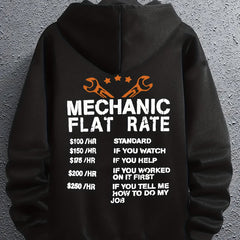 Mechanic Flat Rate Men's Graphic Hoodie Autumn Winter