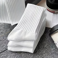 6 Pairs Ribbed Mid Tube Socks Women's Stockings