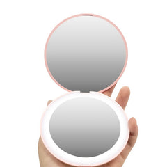 Mini Portable LED Makeup Mirror Handheld Foldable Pocket Mirror Light