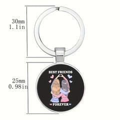 Retro Bag Keychain Sister Key Chain Charm Accessories For Boys Girls
