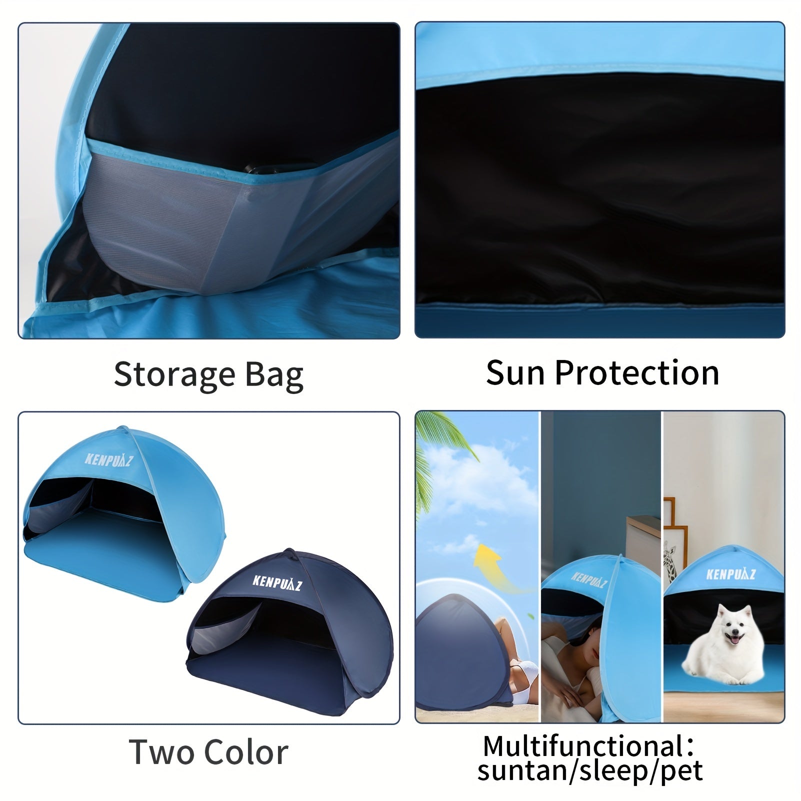 Portable Beach Sun Shelter Tent For Outdoor Picnic Camping - UV Protection