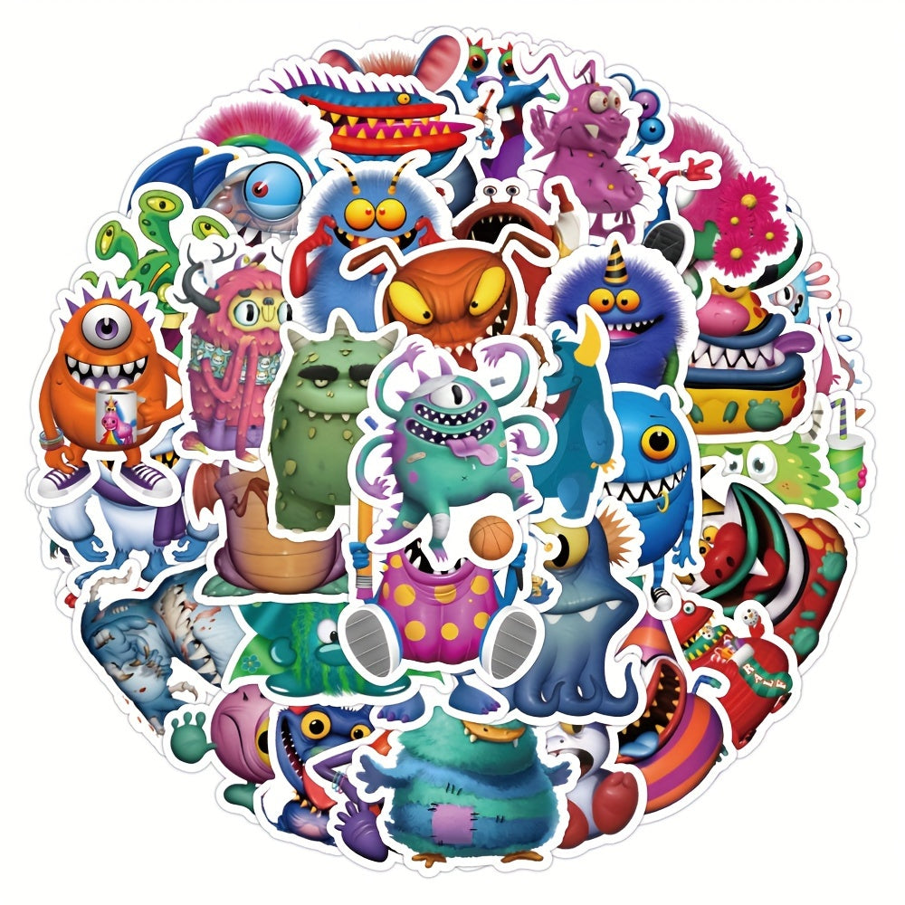 50pcs Monster Collection Cartoon Stickers Waterproof Vinyl Stickers