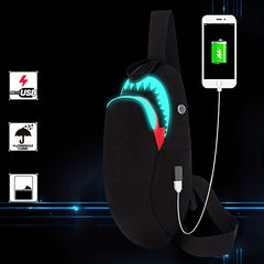 Shark Reflective Fanny Pack Waterproof Waist Bag With USB Charging Port