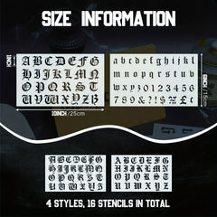 8pcs Old English Lettering Stencils Gothic Font Templates for Drawing