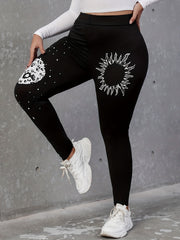 Casual Plus Graphic Print Skinny Leggings