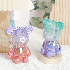 Colorful Bear Fan Handheld Mini Fan USB Charging Desk Top Decoration Fan