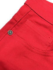 Mens Slim Red Jeans Spring Autumn