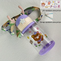 Antlers Shaped Plastic Water Bottle - 600ml - Outdoor Sports Travel Fitness