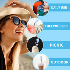 6pcs Silicone Straw Tips Reusable Leakproof Straw Lids Cup Acces