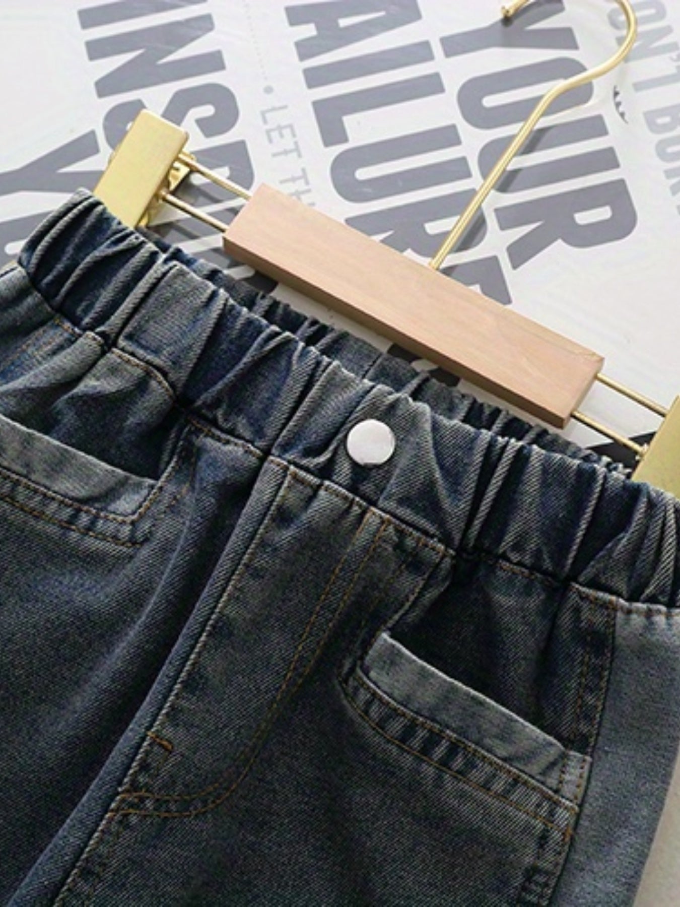Girls Vintage Style Straight Leg Hip Hop Denim Pants
