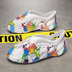 Men's Hollow Out Closed Toe Foam Slides Clogs Non Slip Comfy Beach Sandals