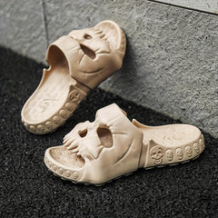 Men's Skull Non-Slip Open Toe Slides