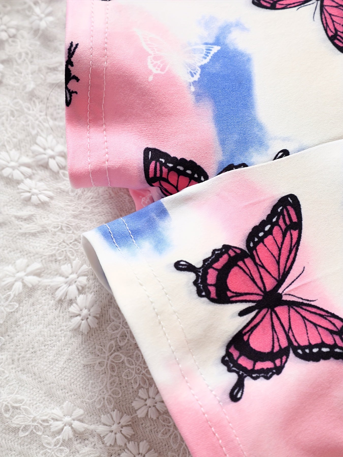 Toddler Girls Butterfly Tie Dye Halter Rompers Jumpsuit