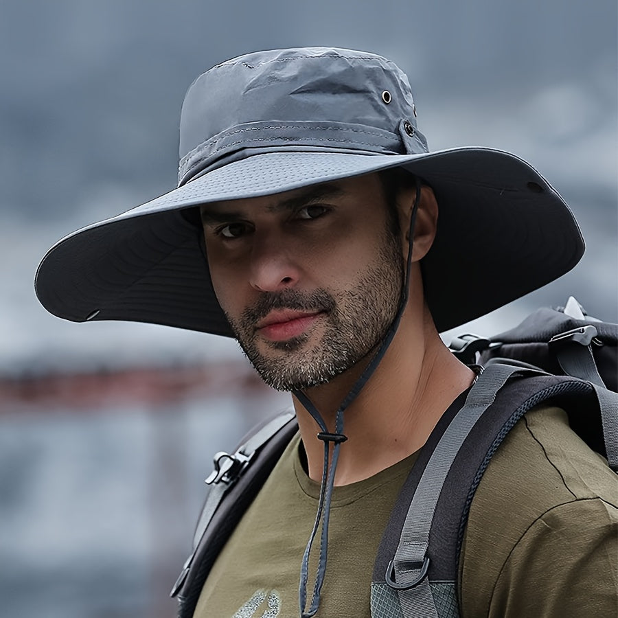 Waterproof Fishing Hat with Large Brim, Outdoor Sunscreen Cap