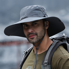 Waterproof Fishing Hat with Large Brim, Outdoor Sunscreen Cap