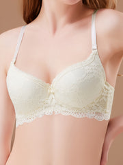 Lace Trim Push Up Bra High Elastic Comfort Women's Underwear
