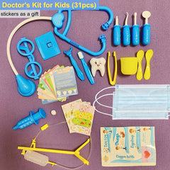 31pcs Kids Toy Doctor Nurse Set For Boys& Girls Baby Pretend Medical Station Set
