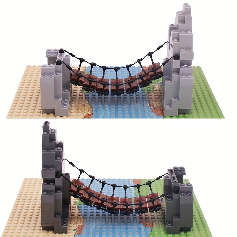 Blocks Drawbridge Set Mountain Jungle Forest Construction Building Bricks DIY