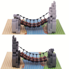 Blocks Drawbridge Set Mountain Jungle Forest Construction Building Bricks DIY