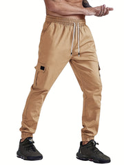 Classic Cargo Pants Men's Loose Fit Drawstring Joggers for Autumn Winter