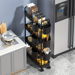 Kitchen Storage Slim Rack Small Cart Movable Living Room Plastic Storage Rack