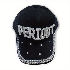 Rhinestone Letter Patch Baseball Cap for Women Men