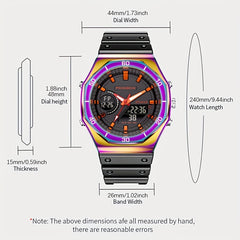 Women's Waterproof Double Display LED Alarm Sports Watch