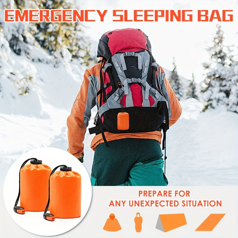 2pcs Emergency Sleeping Blankets with Survival Whistles