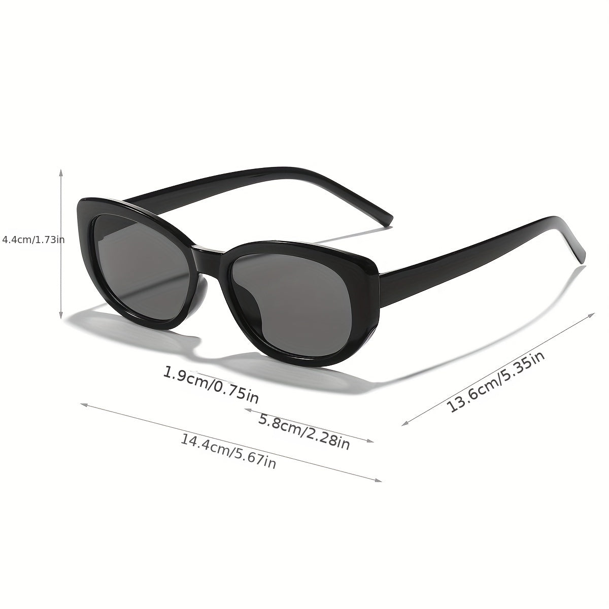 Cat Eye Vintage Oversized Square Sunglasses Women Sun Protection