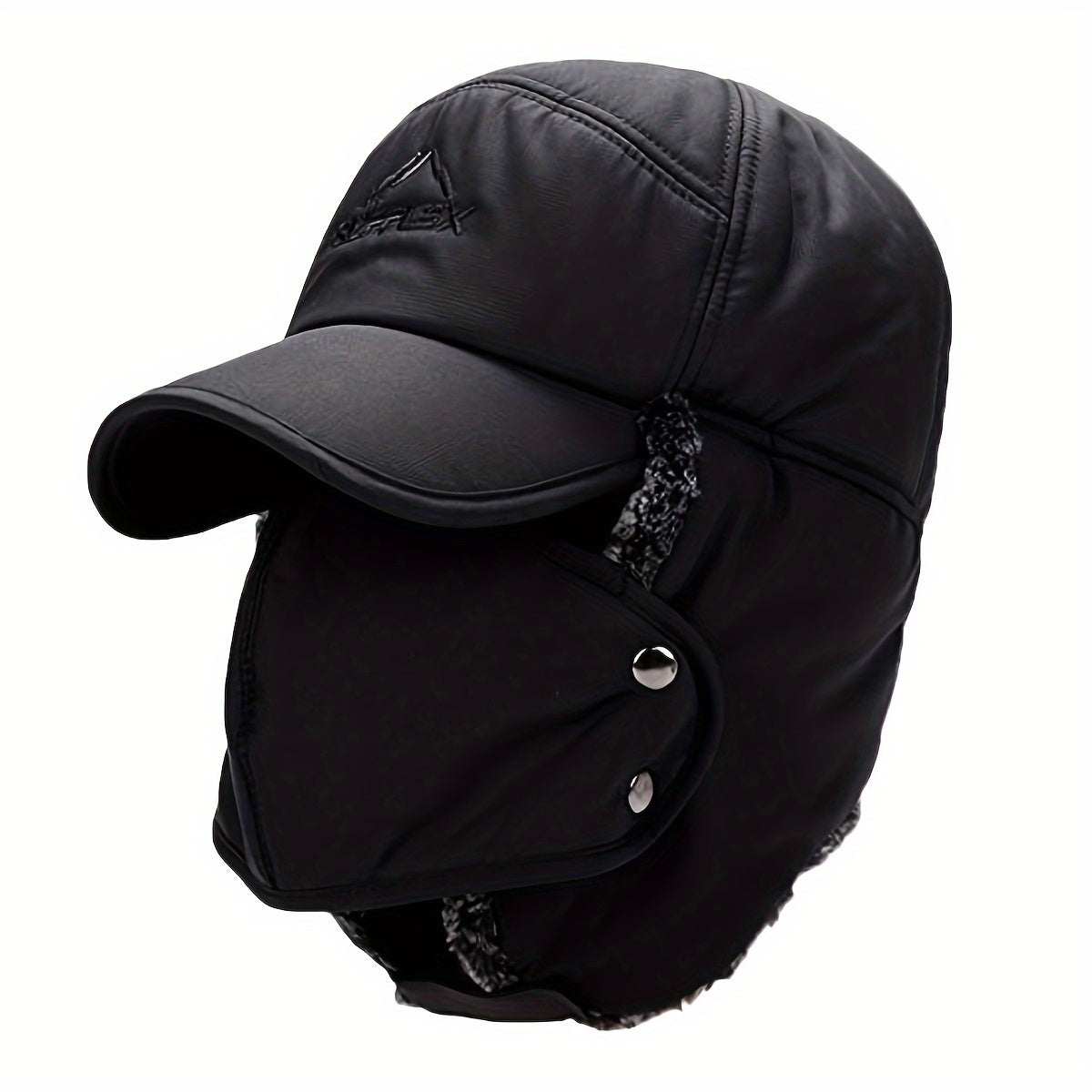 Winter Velvet Warm Hat Ear Protection Trapper Cap with Detachable Face Cover
