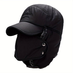 Winter Velvet Warm Hat Ear Protection Trapper Cap with Detachable Face Cover