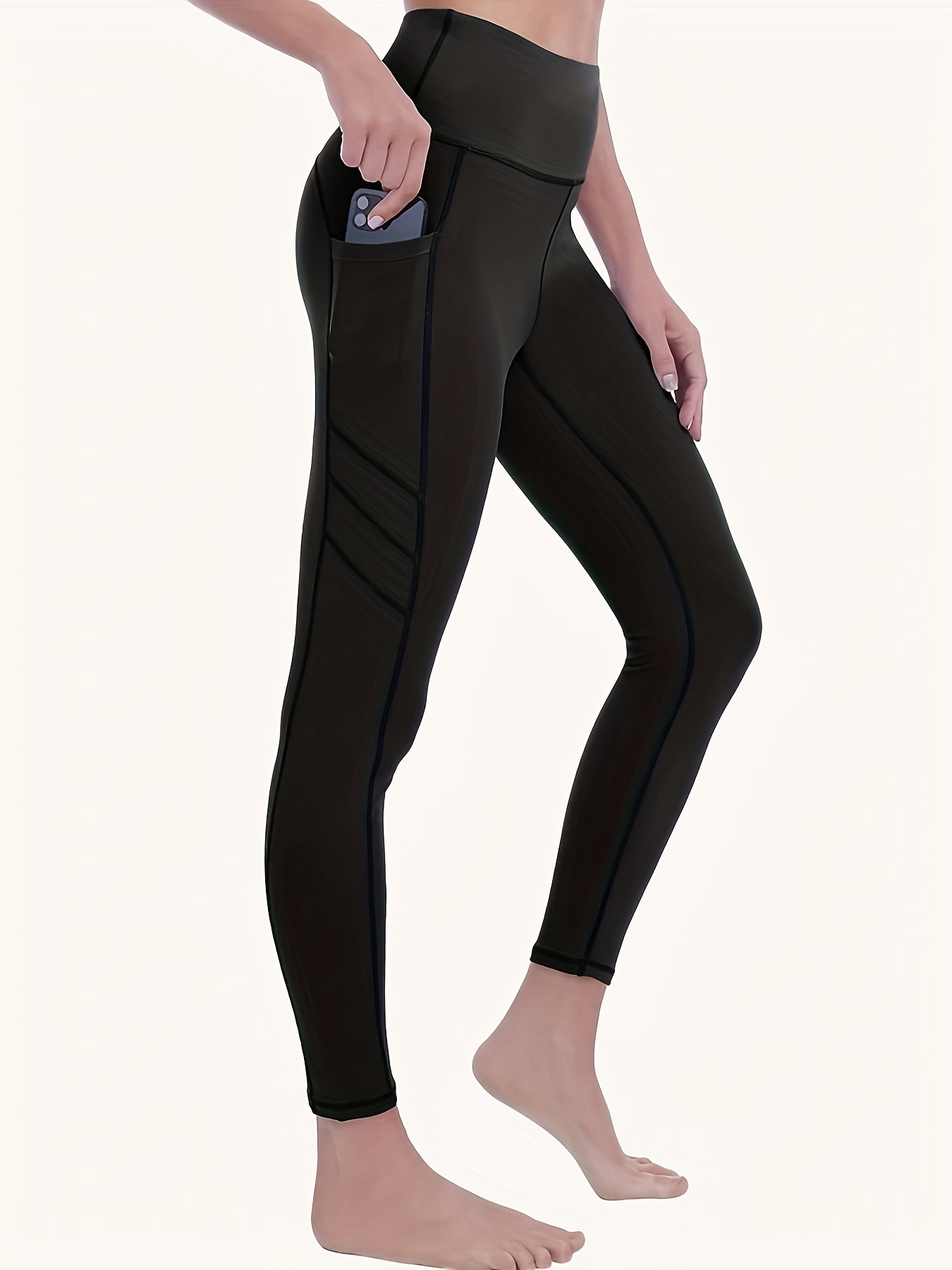 High Waist Yoga Leggings with Phone Pockets, Fitness Tight Pants
