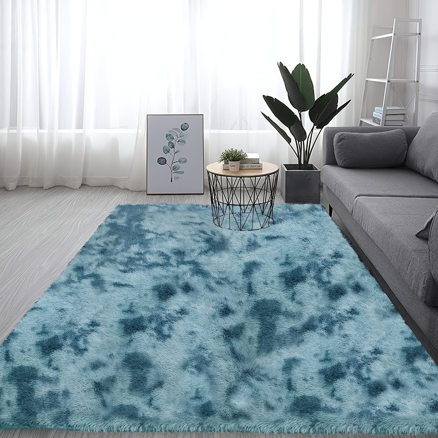 Tie Dye Plush Fabric Bedside Blanket Soft and Cozy Rug 78x110in