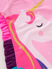 Toddler Girls Pink Unicorn Swimsuit & Swimming Cap Set