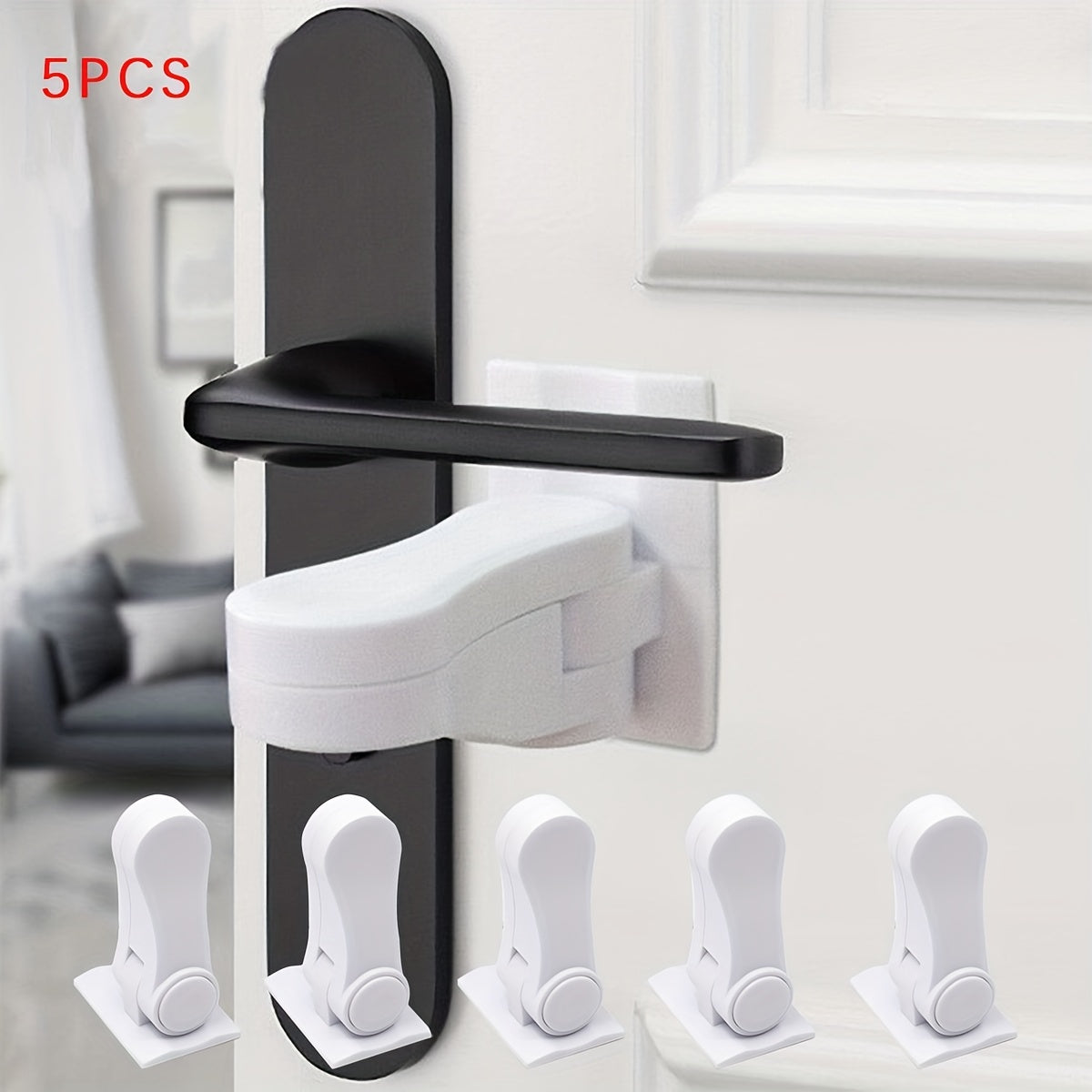 5pcs Childproof Door Lever Lock - Keep Your Little Ones Safe and Secure