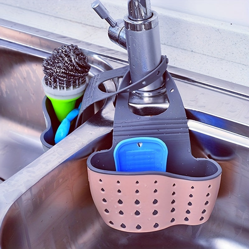 Adjustable Sink Sponge Holder Double Decker Hanging Basket