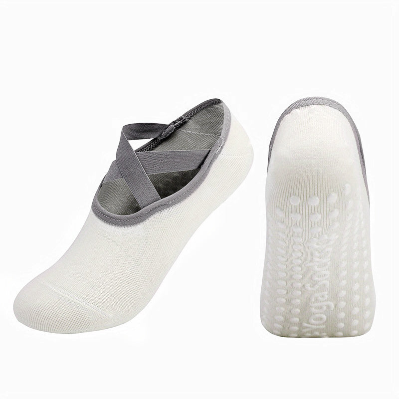 Anti-Skid Cross Strap Backless Yoga Dance Socks with Grips